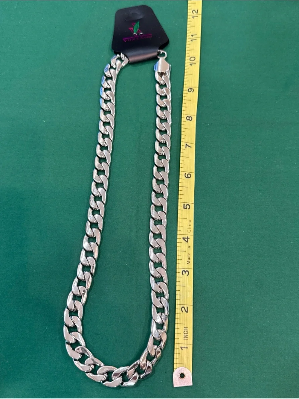 Yuxiang Thick SilverTone Link Chain Necklace. Heavy. 9E